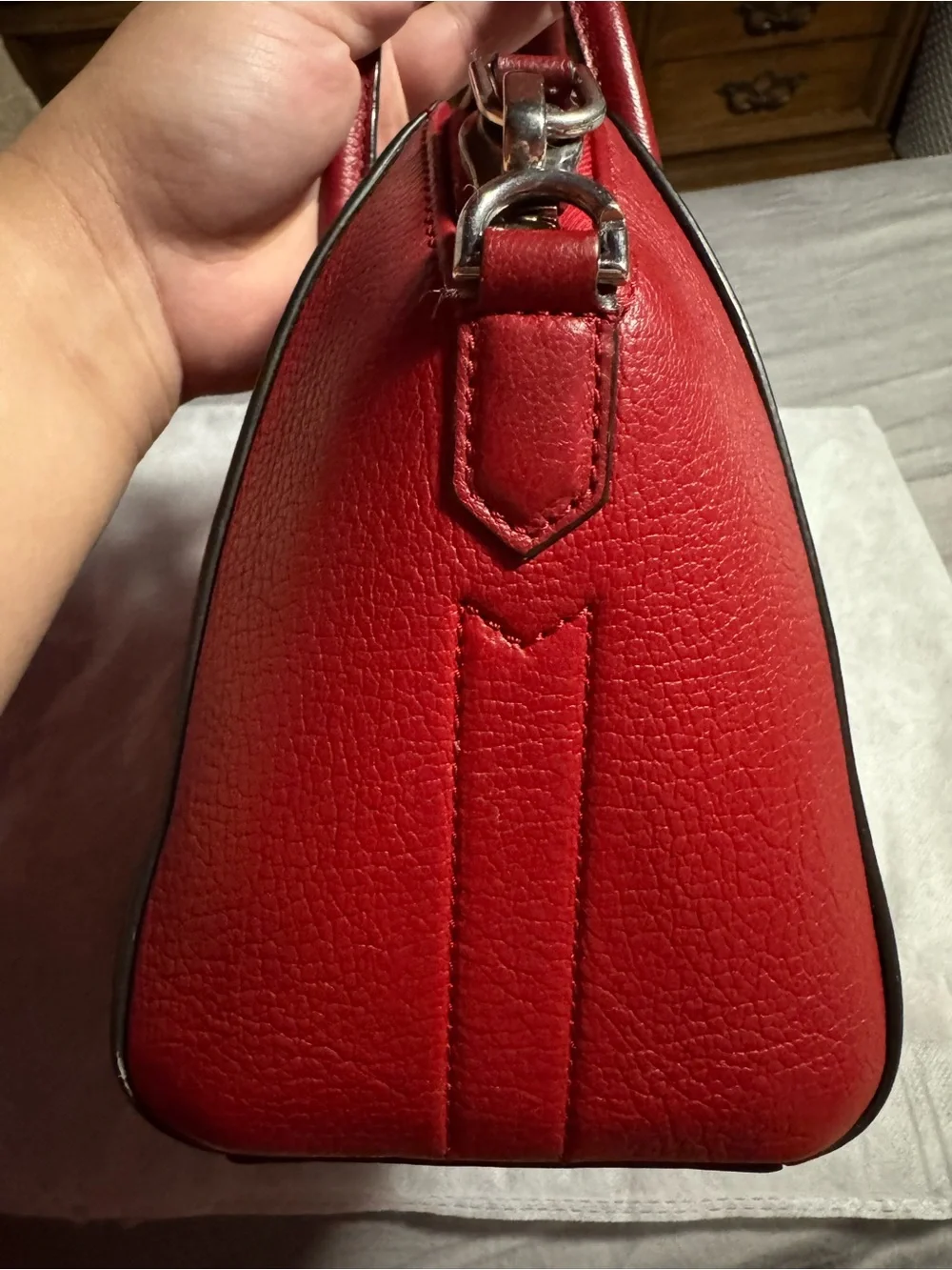 Givenchy Red Leather Antigona-Style Mini Satchel - Picture 7 of 13